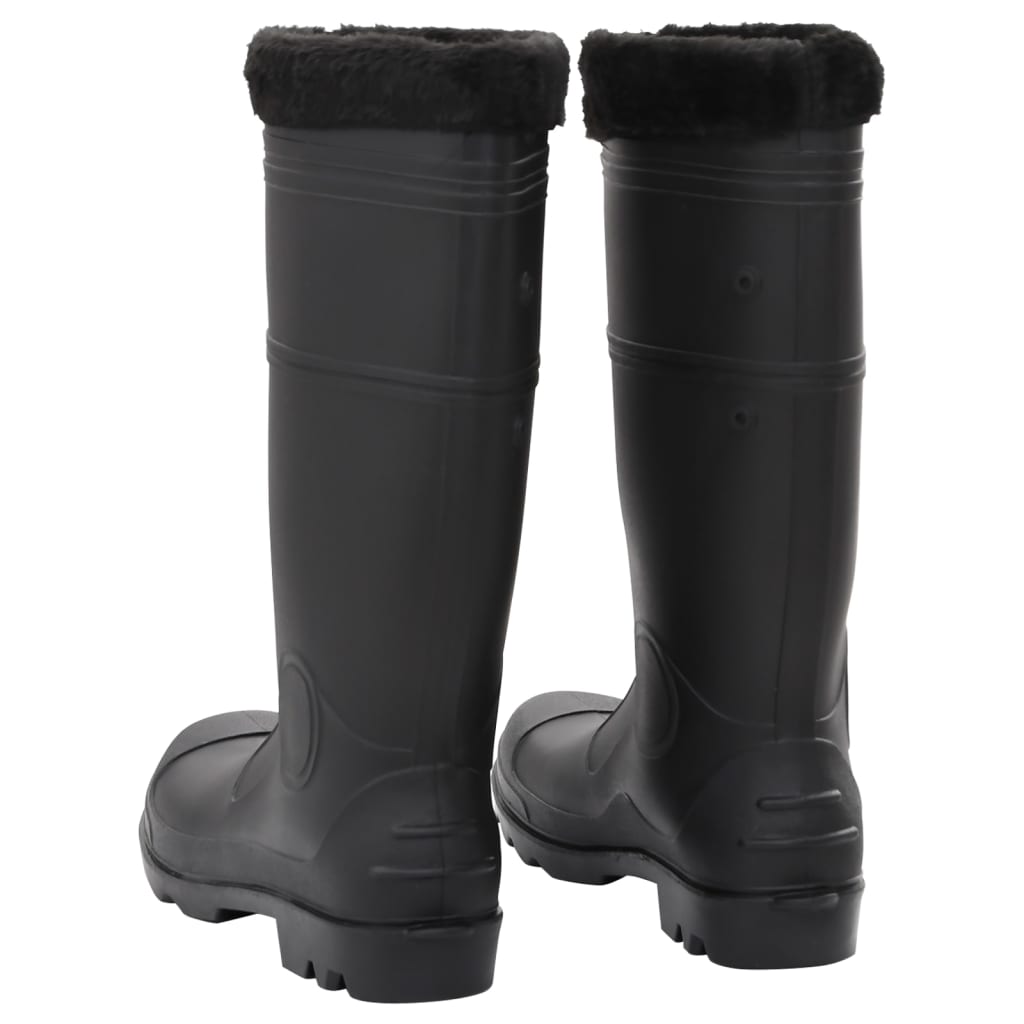 Gummistiefel mit Herausnehmbarem Innenfutter Schwarz Gr. 46 PVC Stilecasa