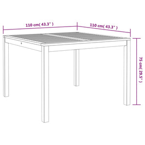 vidaXL Garten-Esstisch 110x110x75 cm Massivholz Akazie