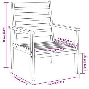 vidaXL Gartensessel 2 Stk. Massivholz Akazie