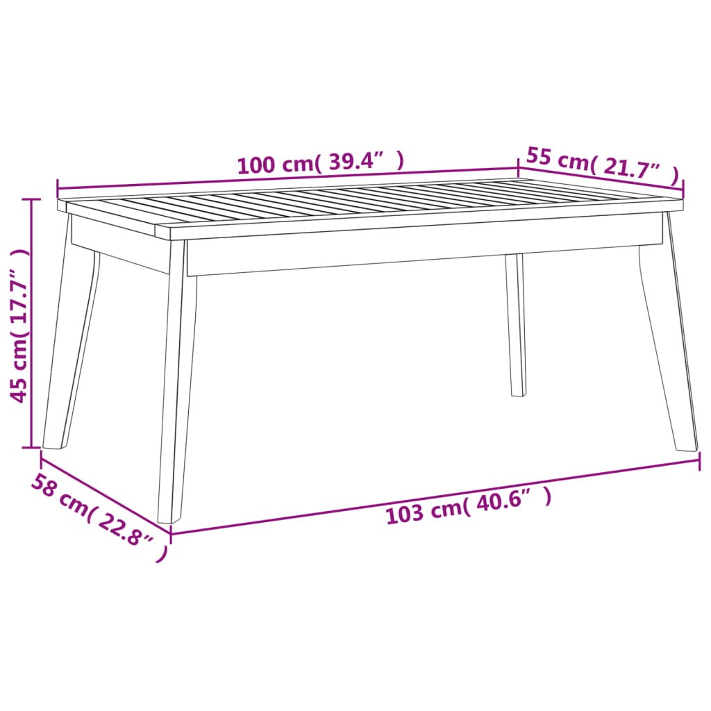 vidaXL Gartensofa-Set mit Kissen Massivholz Akazie