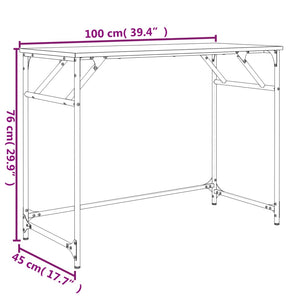 Schreibtisch Schwarz 100x45x76 cm Holzwerkstoff und Stahl Stilecasa