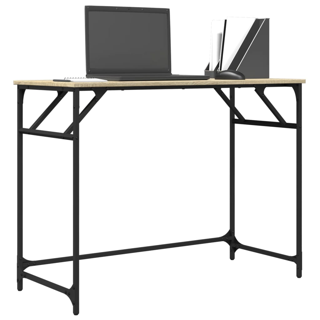 Schreibtisch Sonoma-Eiche 100x45x76 cm Holzwerkstoff und Stahl