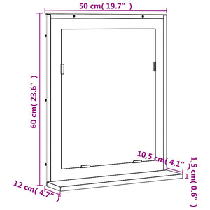 Badspiegel mit Ablage Schwarz 50x12x60 cm Holzwerkstoff Stilecasa