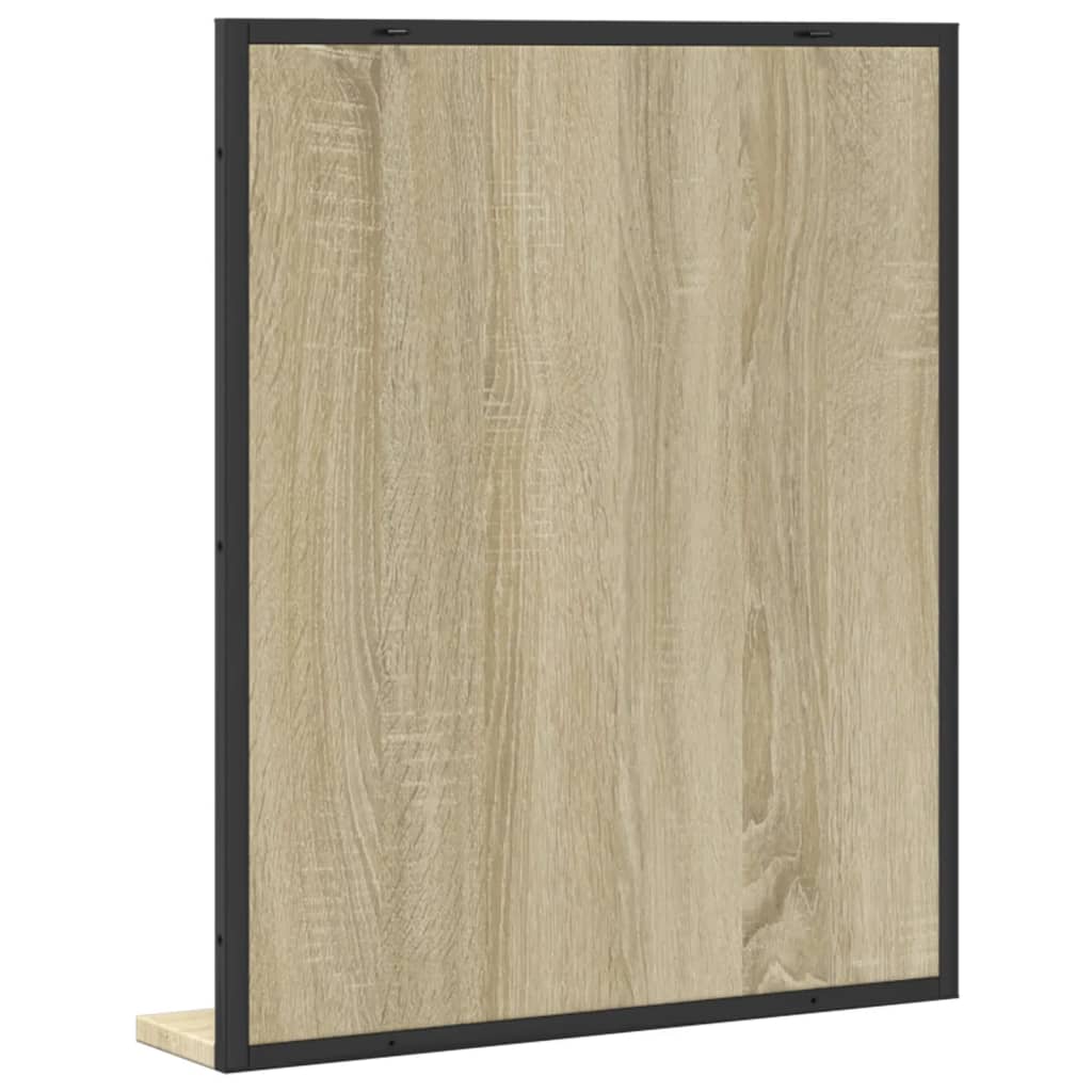 vidaXL Badspiegel mit Ablage Sonoma-Eiche 50x12x60 cm Holzwerkstoff