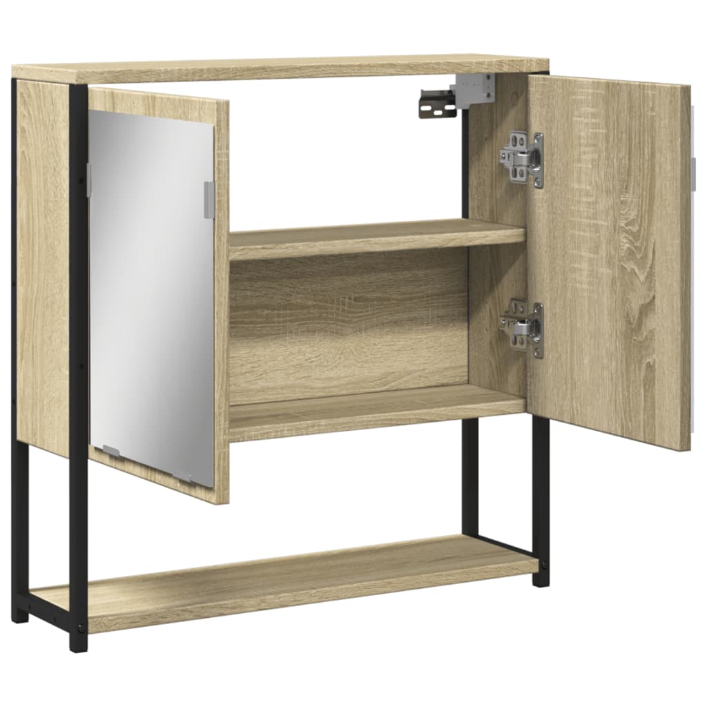 vidaXL Bad-Spiegelschrank Sonoma-Eiche 60x16x60 cm Holzwerkstoff