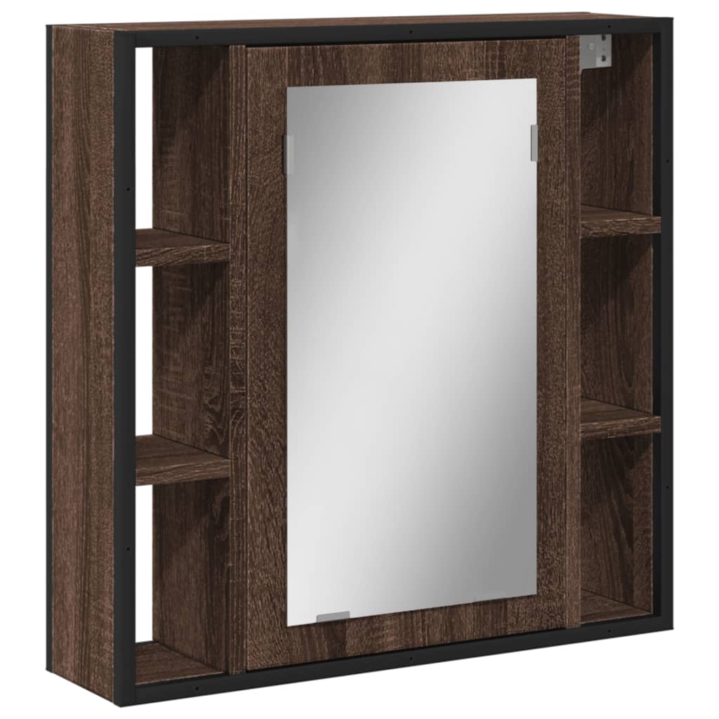 vidaXL Bad-Spiegelschrank Braun Eiche-Optik 60x16x60cm Holzwerkstoff