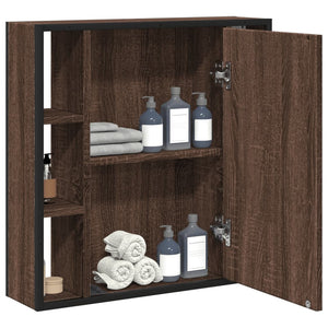 vidaXL Bad-Spiegelschrank Braun Eiche-Optik 60x16x60cm Holzwerkstoff