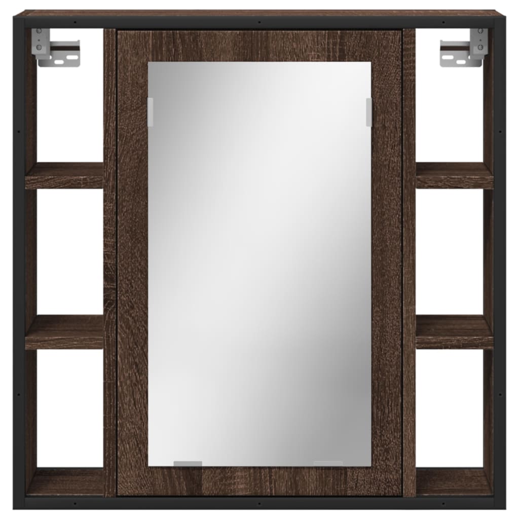 vidaXL Bad-Spiegelschrank Braun Eiche-Optik 60x16x60cm Holzwerkstoff