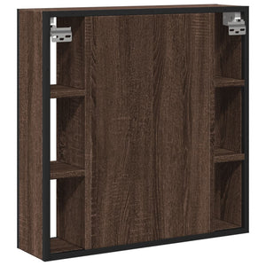 vidaXL Bad-Spiegelschrank Braun Eiche-Optik 60x16x60cm Holzwerkstoff