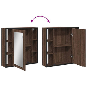 vidaXL Bad-Spiegelschrank Braun Eiche-Optik 60x16x60cm Holzwerkstoff