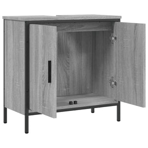 vidaXL Waschbeckenunterschrank Grau Sonoma 60x30x60 cm Holzwerkstoff