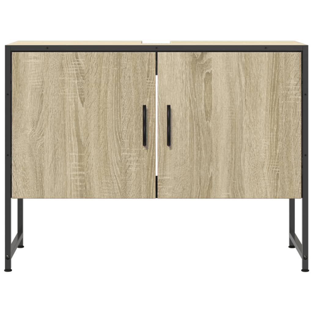 vidaXL Waschbeckenunterschrank Sonoma-Eiche 80x33x60 cm Holzwerkstoff