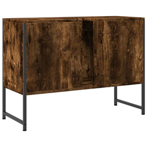 vidaXL Waschbeckenunterschrank Räuchereiche 80x33x60 cm Holzwerkstoff