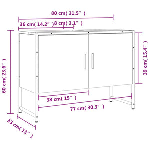 vidaXL Waschbeckenunterschrank Räuchereiche 80x33x60 cm Holzwerkstoff