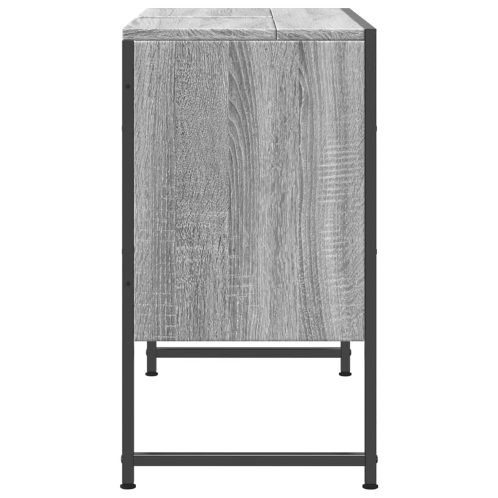 vidaXL Waschbeckenunterschrank Grau Sonoma 80x33x60 cm Holzwerkstoff