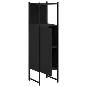 vidaXL Badschrank Schwarz 33x33x120,5 cm Holzwerkstoff