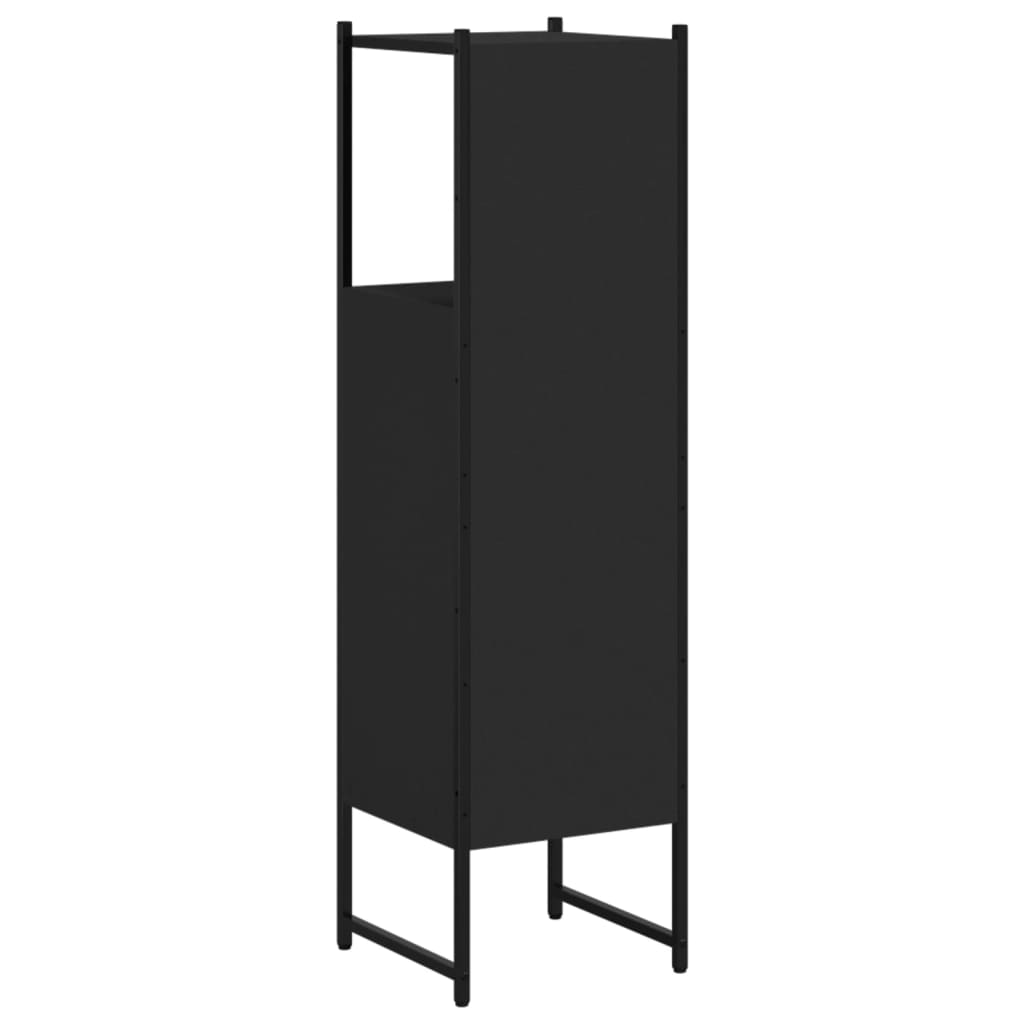 vidaXL Badschrank Schwarz 33x33x120,5 cm Holzwerkstoff