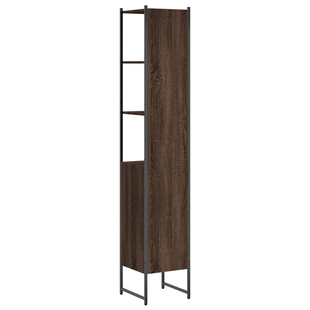 vidaXL Badschrank Braun Eichen-Optik 33x33x185,5 cm Holzwerkstoff