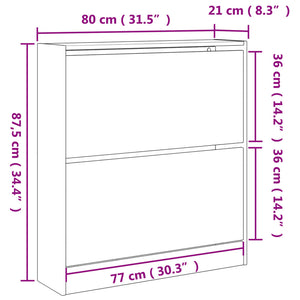 Schuhschrank Sonoma-Eiche 80x21x87,5 cm Holzwerkstoff Stilecasa