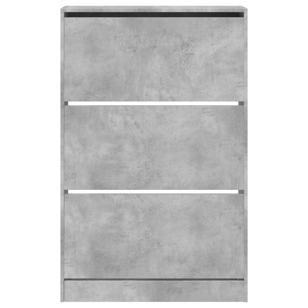 Schuhschrank Betongrau 80x21x125,5 cm Holzwerkstoff Stilecasa