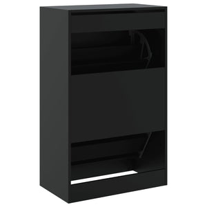 Schuhschrank Schwarz 60x34x96,5 cm Holzwerkstoff Stilecasa