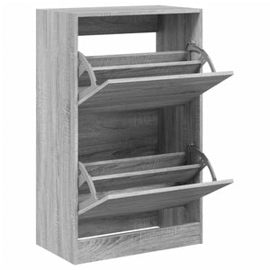 vidaXL Schuhschrank Grau Sonoma 60x34x96,5 cm Holzwerkstoff