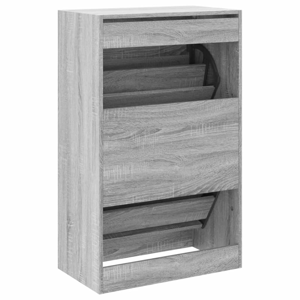 vidaXL Schuhschrank Grau Sonoma 60x34x96,5 cm Holzwerkstoff