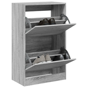 vidaXL Schuhschrank Grau Sonoma 60x34x96,5 cm Holzwerkstoff