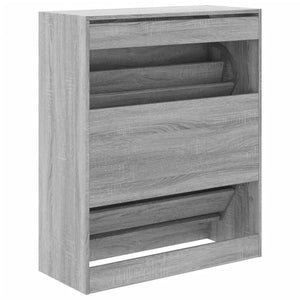 vidaXL Schuhschrank Grau Sonoma 80x34x96,5 cm Holzwerkstoff