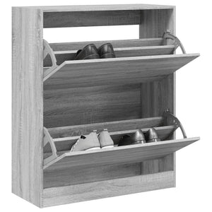 vidaXL Schuhschrank Grau Sonoma 80x34x96,5 cm Holzwerkstoff