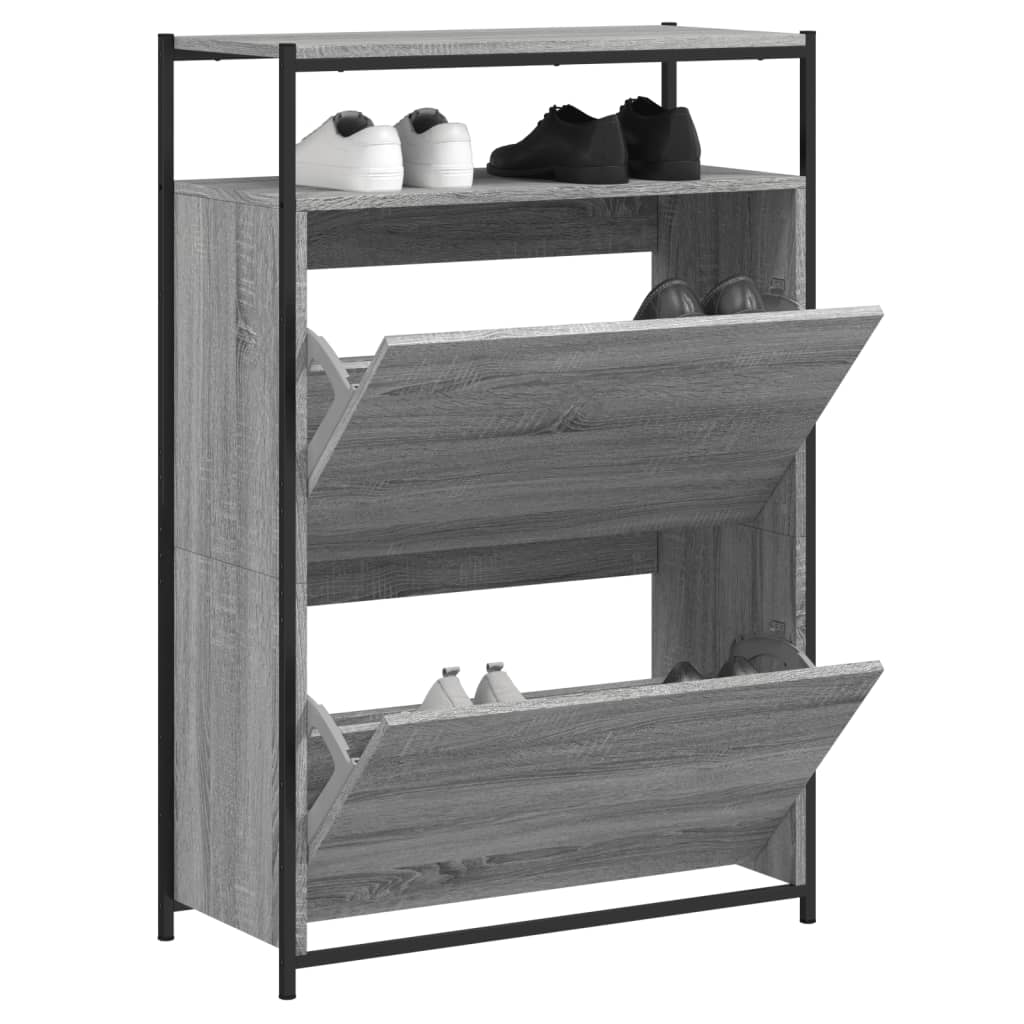 Schuhschrank Grau Sonoma 75x34x112 cm Holzwerkstoff Stilecasa