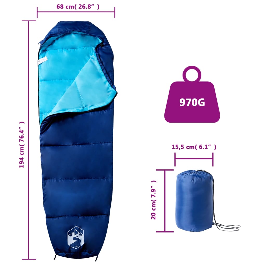 vidaXL Mumienschlafsack für Erwachsene Camping 3 Jahreszeiten