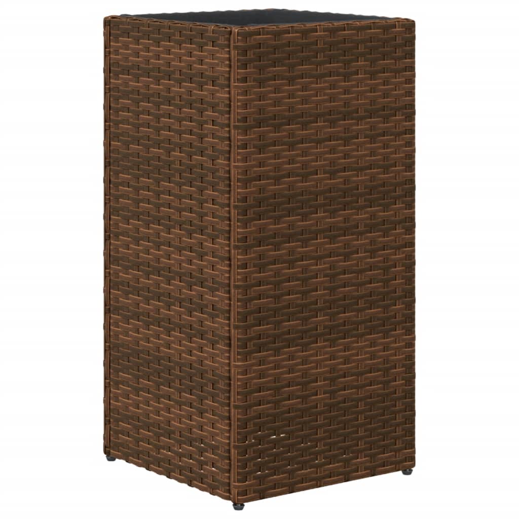 Pflanzkübel Braun 30x30x60 cm Poly Rattan