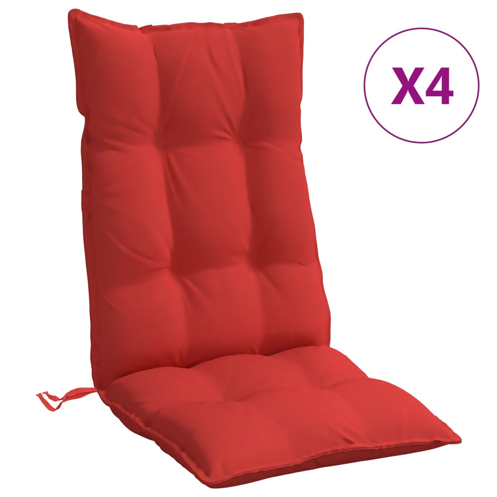 vidaXL Hochlehner-Auflagen 4 Stk. Rot Oxford-Gewebe