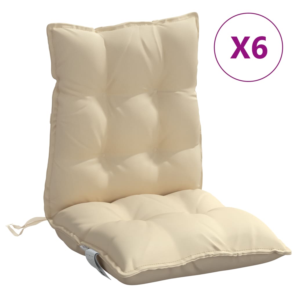 vidaXL Niedriglehner-Auflagen 6 Stk. Beige Oxford-Gewebe