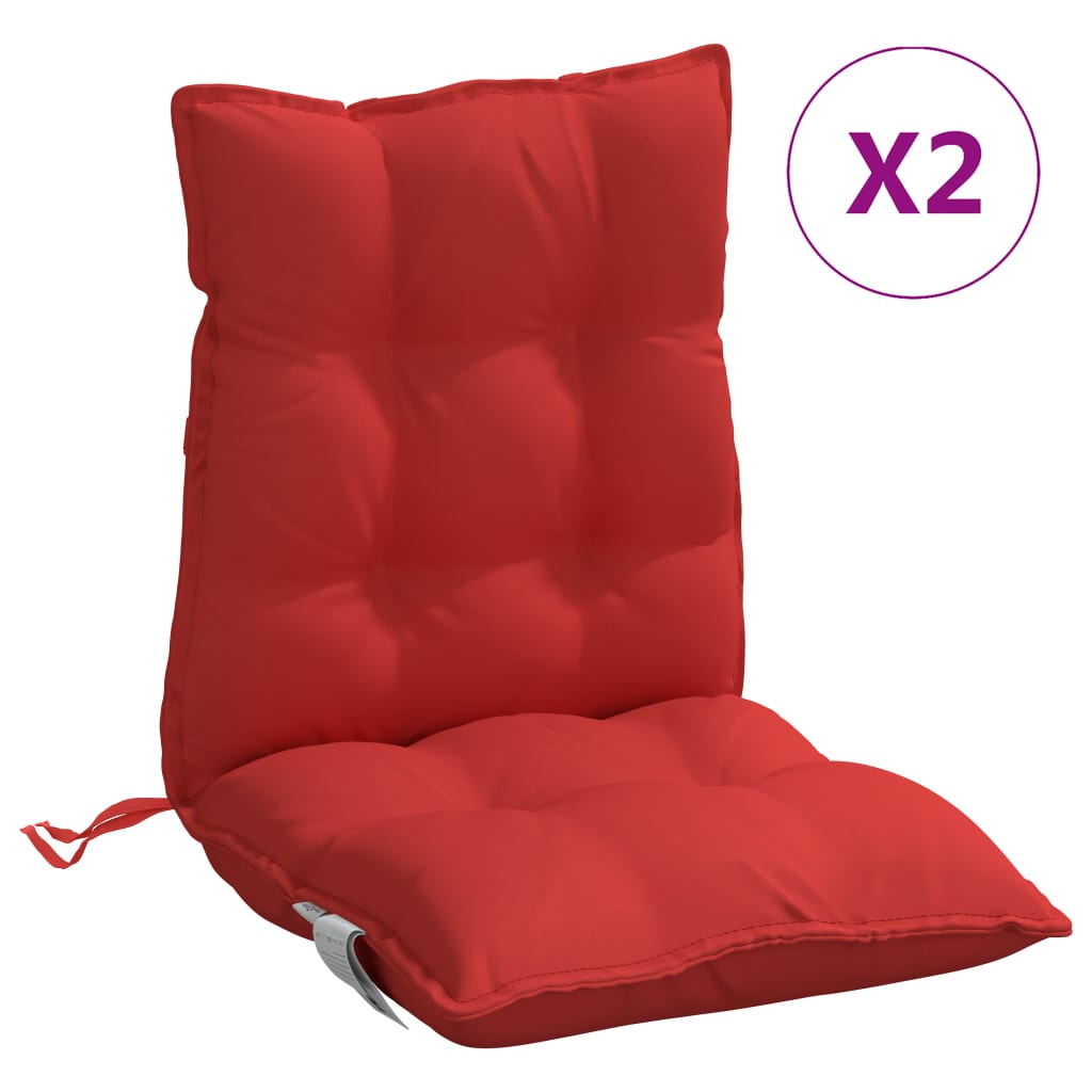 vidaXL Niedriglehner-Auflagen 2 Stk. Rot Oxford-Gewebe