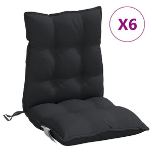 vidaXL Niedriglehner-Auflagen 6 Stk. Schwarz Oxford-Gewebe