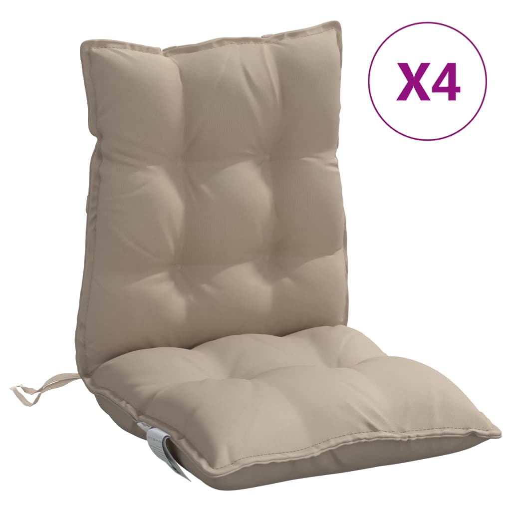 vidaXL Niedriglehner-Auflagen 4 Stk. Taupe Oxford-Gewebe