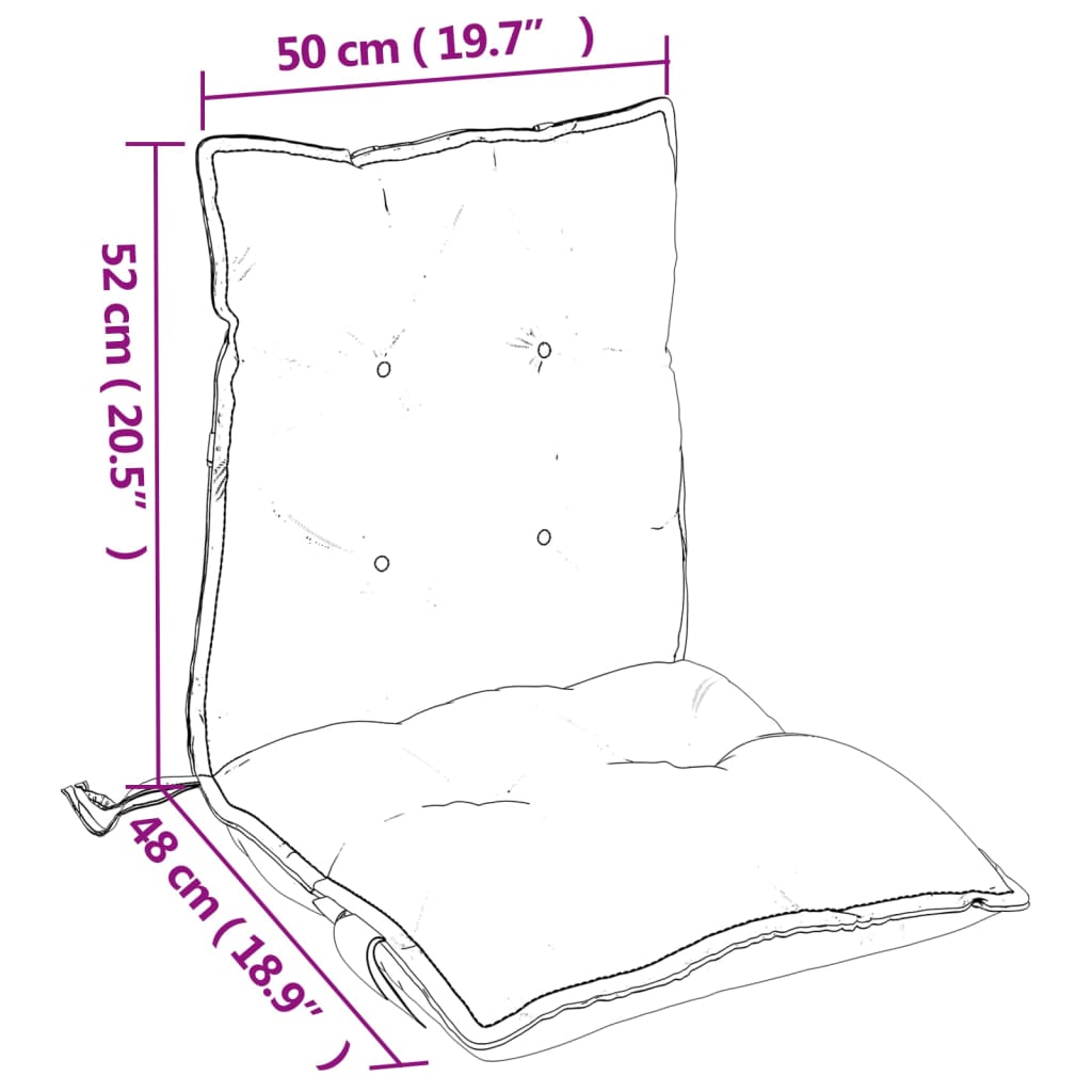 vidaXL Niedriglehner-Auflagen 6 Stk. Blattmuster Oxford-Gewebe