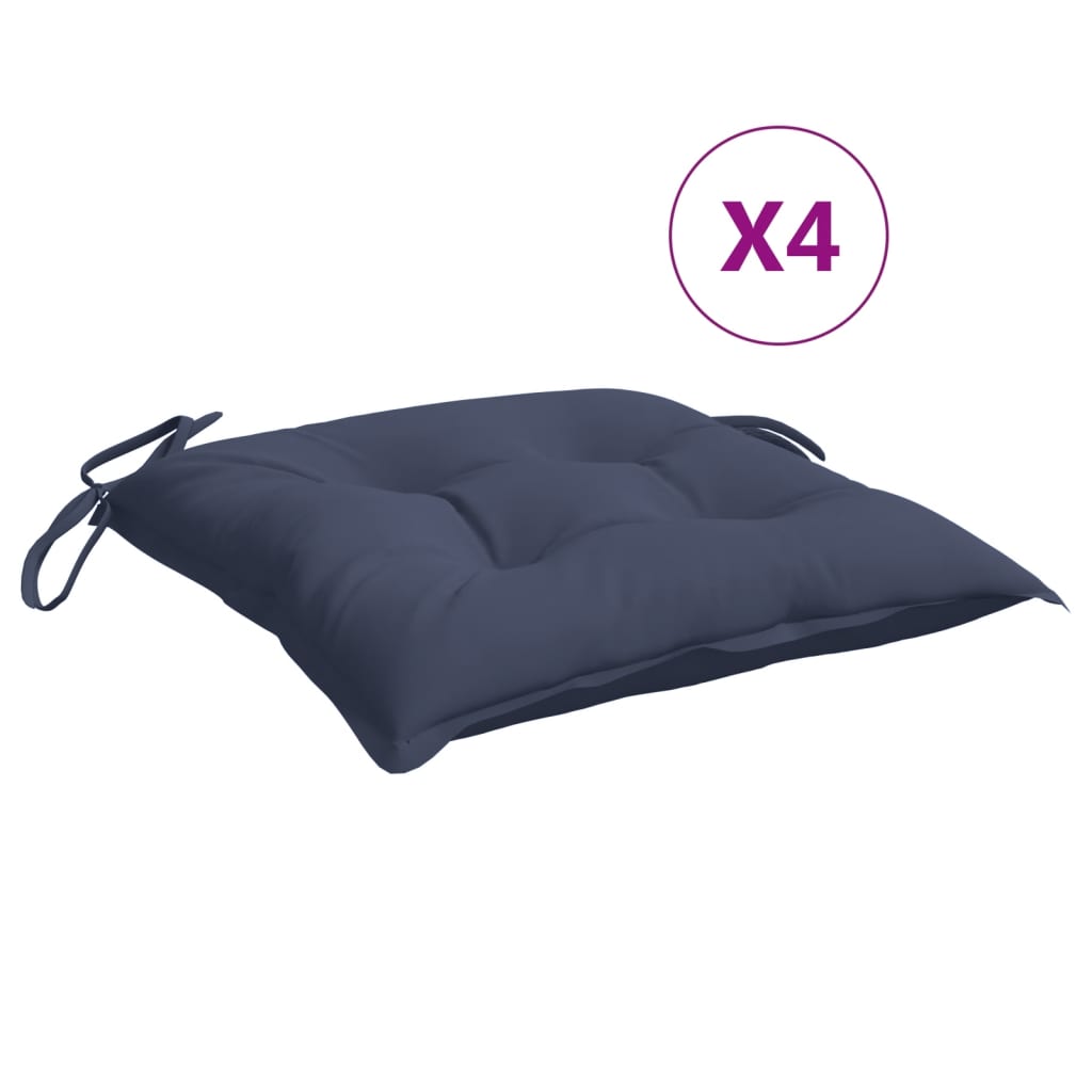 vidaXL Stuhlkissen 4 Stk. Marineblau 40x40x7 cm Oxford-Gewebe