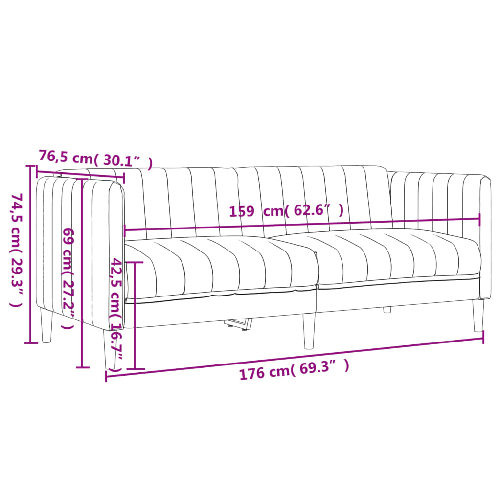 vidaXL 2-Sitzer Sofa Braun Kunstleder Wildleder-Optik