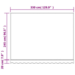 vidaXL Markisenbespannung Rot und Weiß Gestreift 3,5x2,5 m