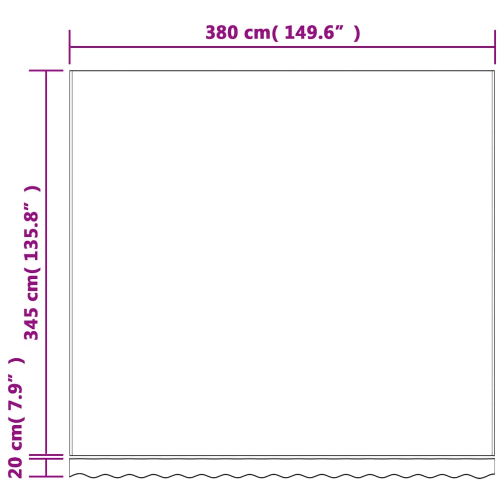 vidaXL Markisenbespannung Rot und Weiß Gestreift 4x3,5 m