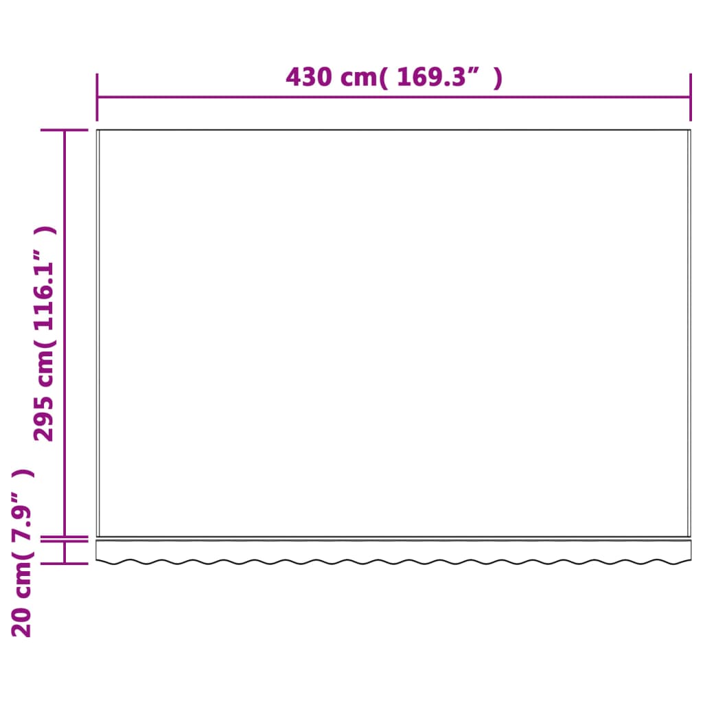 vidaXL Markisenbespannung Mehrfarbig Gestreift 4,5x3 m