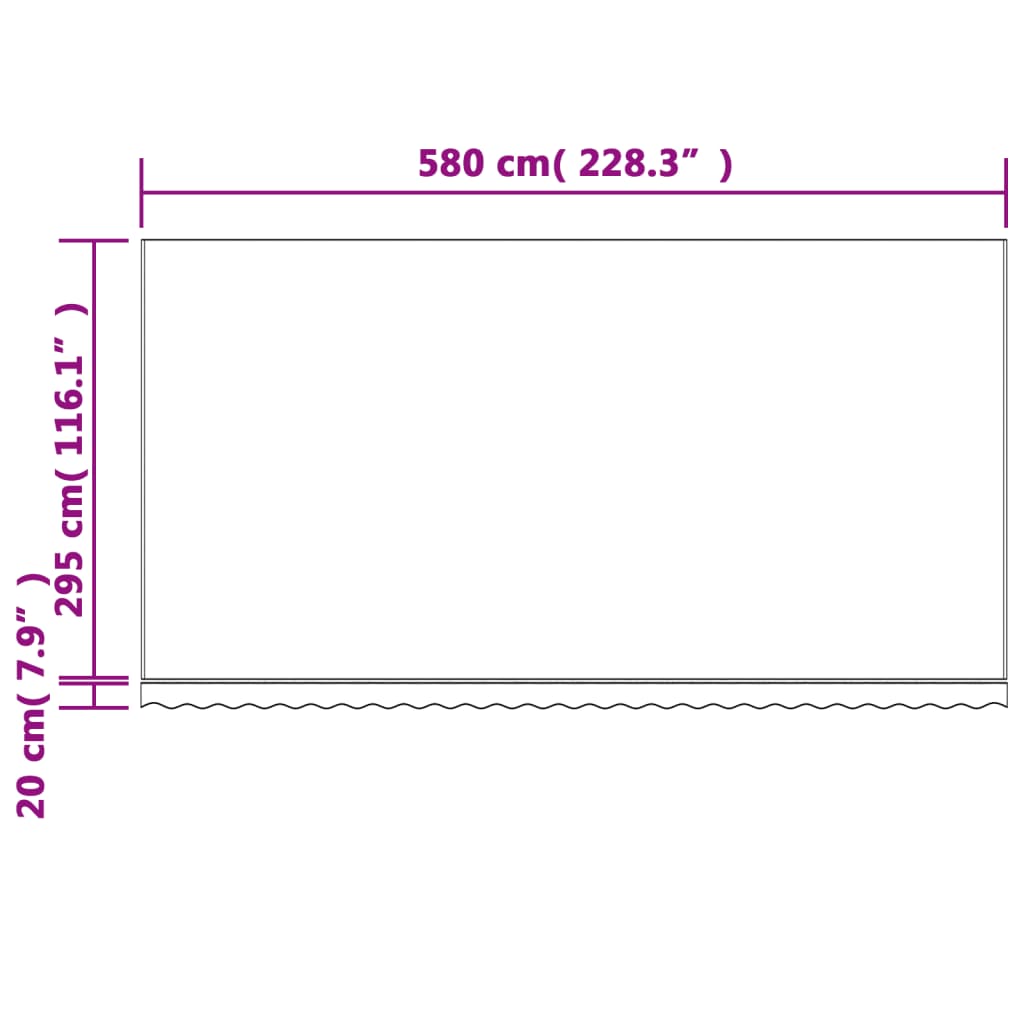 vidaXL Markisenbespannung Mehrfarbig Gestreift 6x3 m