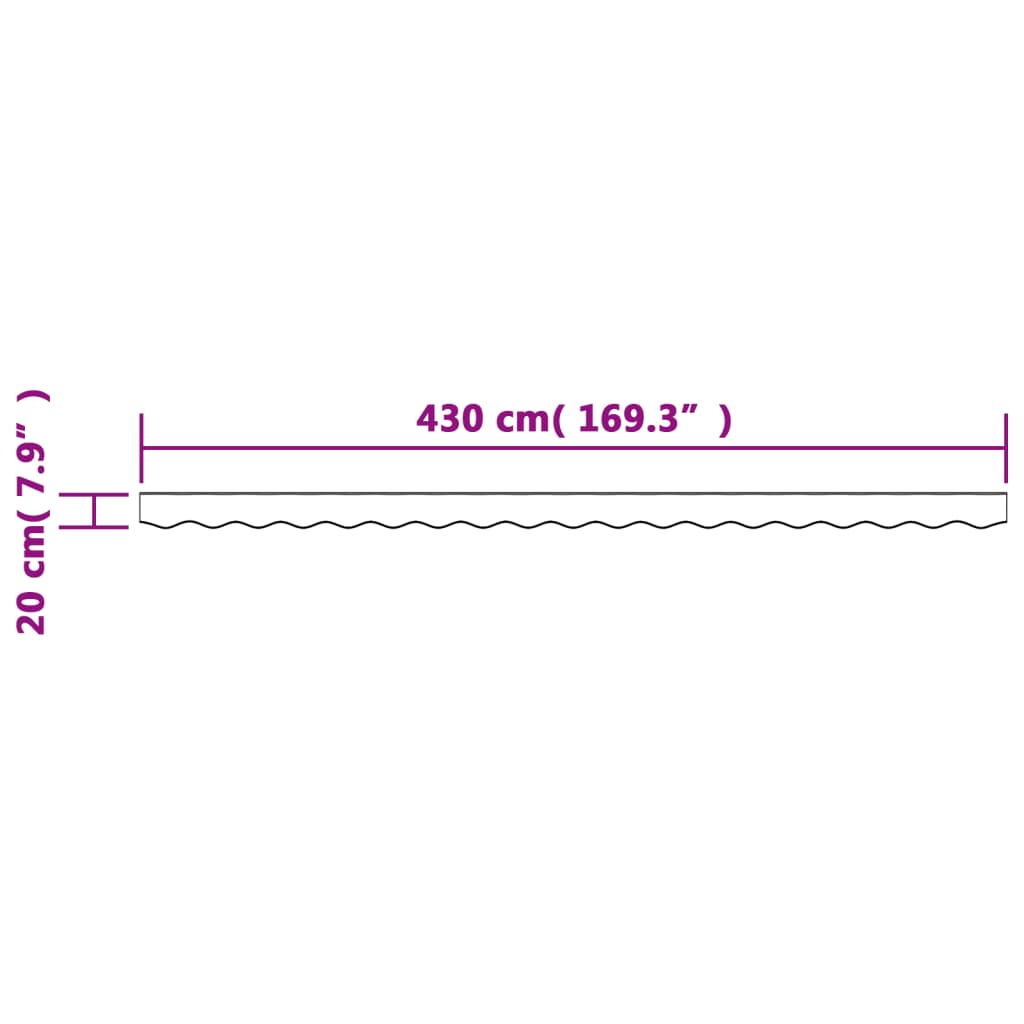 vidaXL Markisenvolant Anthrazit Gestreift 4,5 m