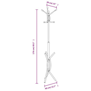 vidaXL Garderobenständer Weiß 176 cm Pulverbeschichtetes Eisen