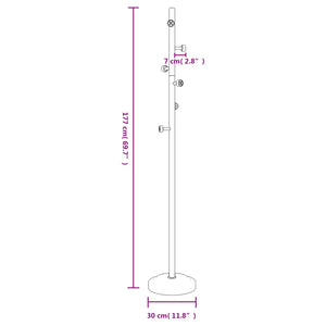 Garderobenständer Weiß 177 cm Pulverbeschichtetes Eisen