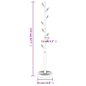 vidaXL Garderobenständer Weiß 172 cm Pulverbeschichtetes Eisen