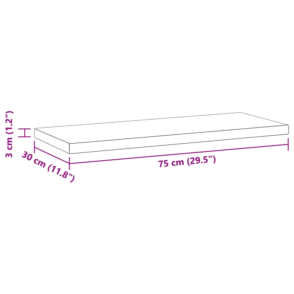 vidaXL Wandregale 2 Stk. 75x30x3 cm Silbern Edelstahl